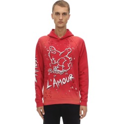 Amour Paint And Holes Cotton Hoodie