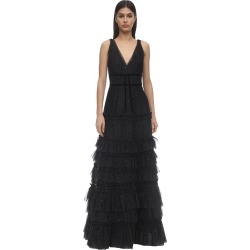 Tiered Glittered Tulle Gown