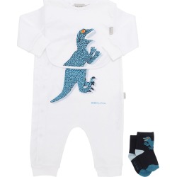 Cotton Interlock Romper, Bib & Socks