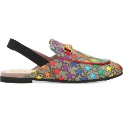Star Print Mules W/ Elastic Slingback