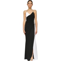 Light Crepe Long Dress W/ Crystals
