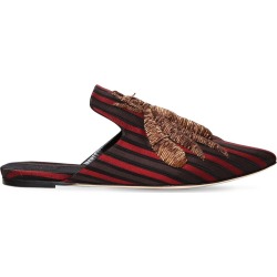 10mm Striped Twill Mules W/ Spider