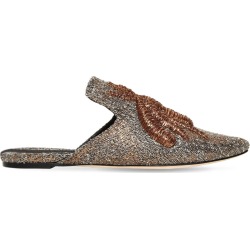 10mm Metallic Wool Mules W/ Spider