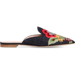 10mm Mia Embroidered Denim Mules