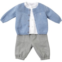 Wool Cardigan & Cotton Pants & Shirt