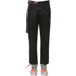 Cotton Chino Pants W/logo Belt