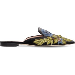 10mm Mia Embroidered Velvet Mules