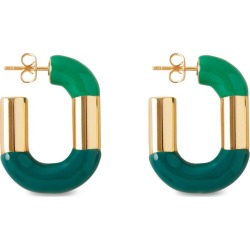 Mulberry Women's Chain Link Single Hoop Earrings - Lawn-Mulberry found on MODAPINS