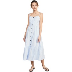 Solid & Striped Button Up Tiered Dress