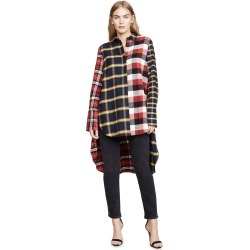 Monse Multi Plaid High Low Shirt