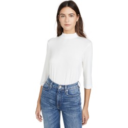 Vince Shrunken Mock Neck Elbow Sleeve Tee