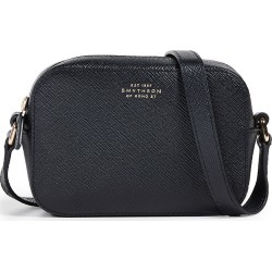 Smythson Panama Mini Camera Bag with Leather Strap