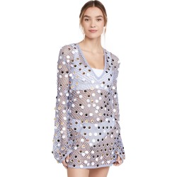 Caroline Constas Long Sleeve Crochet Cover Up