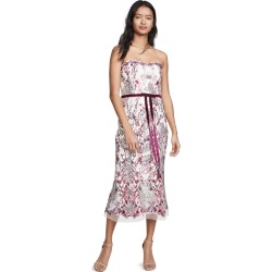 Marchesa Notte Strapless Sequin Embroidered Gown