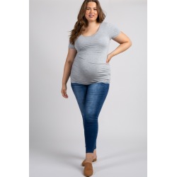Blue Faded Maternity Plus Jeans