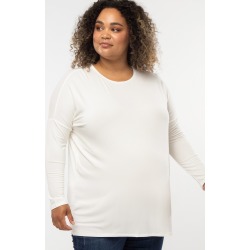 Ivory Long Dolman Sleeve Plus Maternity Top