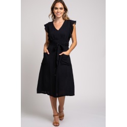 Black Sleeveless Midi Dress
