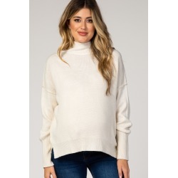 Ivory Turtleneck Maternity Sweater