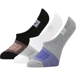 PUMA No Show Socks 3 Pack, Women's, Grey/Blue