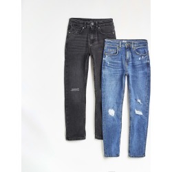 River Island Boys Blue and black slim fit jeans 2 pack found on MODAPINS