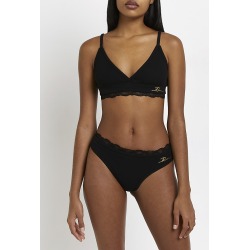 River Island Womens Black lace trim thong found on MODAPINS