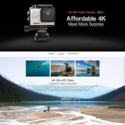 ThiEYE i60e Deep Waterproof WIFI 4K Action Camera 12MP 170 Degree Super Wide Angle 2.0 Inch Display Sport Camera black