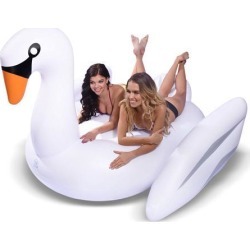 GoFloats Giant Large Inflatable Voyage Swan Pool Lake Water Float Raft, White