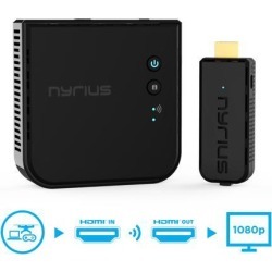 Nyrius ARIES Prime Wireless Video HDMI Transmitter & Receiver for Streaming HD 1080p 3D Video & Digital Audio from Laptop, PC, Cable, Netflix,