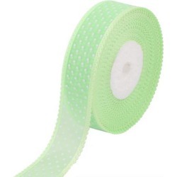 Wedding Gift Decor Polyester Dot Pattern Satin Ribbon Roll Green 20 Yards...