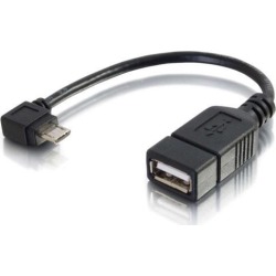 C2G 27320 USB Cable - Mobile Device USB Micro-B to USB Device On-The-Go (OTG) Adapter Cable, Black (6 Inches)