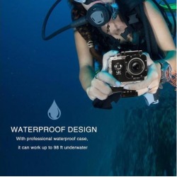 4K 30FPS 16MP Action Camera Full HD 1080P 60fps Waterproof Cam Wifi Camcorders 170D Mini 2.0' LCD Video Sport Camera black