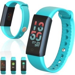Indigi® Fitness Bracelet & SmartWatch w/ Built-in Heart Rate Sensor Pedometer & SPO2 Level Readings For All iOS and Android Devices