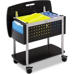 Safco Scoot Mobile File 29-3/4w x 18-3/4d x 27h Black/Silver 5370BL