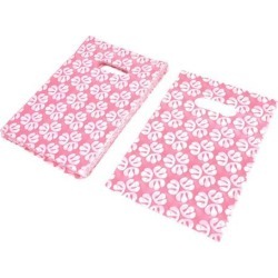 90pcs Pink White Store Plastic Handbag Tote Supplies Carrier Holder Wedding Gift...