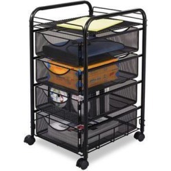 Safco Onyx Mesh Mobile File with Four Supply Drawers - SAF5214BL