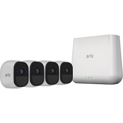 Arlo - Pro 4-Camera Indoor/Outdoor Wireless 720p Security Camera System - White