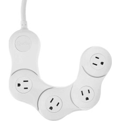 Quirky - Pivot Power Jr. 4-outlet Flexible Power Strip - White
