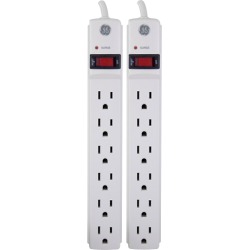 GE - 6-Outlets Power Strip - White