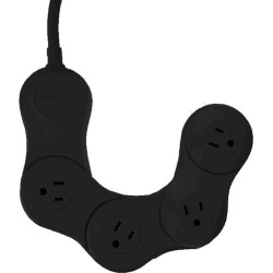 Quirky - Pivot Power Jr. 4-outlet Flexible Power Strip - Black