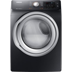 Samsung - 7.5 Cu. Ft. 10-Cycle Electric Dryer with Steam - Fingerprint Resistant Black Stainless Steel