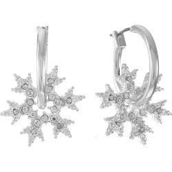 Gloria Vanderbilt Silver-Tone Crystal Snowflake Hoop Earrings found on Bargain Bro from Boscovs.com for USD $12.16