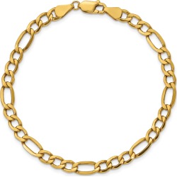 Mens Gold Classics(tm) 5.75mm. 14k Semi Solid Figaro Chain Bracelet found on Bargain Bro from Boscovs.com for USD $1,139.98
