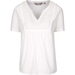 Paris Embroidered Womens Top - White