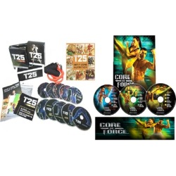 Focus T25 & Core De Force 2 Complete Base Workout Fitness Dvd Programs