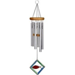 Woodstock Capiz Solar Chime - White Diamonds