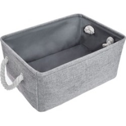 Collapsible Storage Baskets Linen Bin with Rope Handles toy organizer