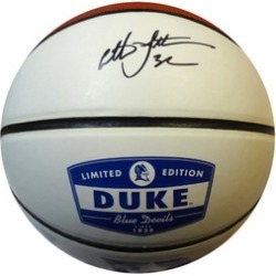 Autographed Christian Laettner Duke Blue Devils White Logo Basketball