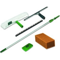 Unger PWK00 Pro Window Cleaning Kit with 8-ft. Pole Scrubber