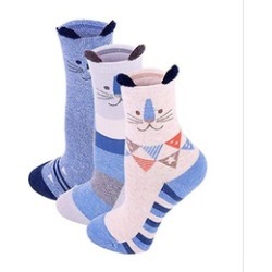 Women Comfortable Cotton Crew Socks with 3d Animal Pattern 3 Pack