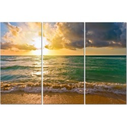 Split Canvas Art Set 12"x24" 3 Pieces Beautiful Sunset